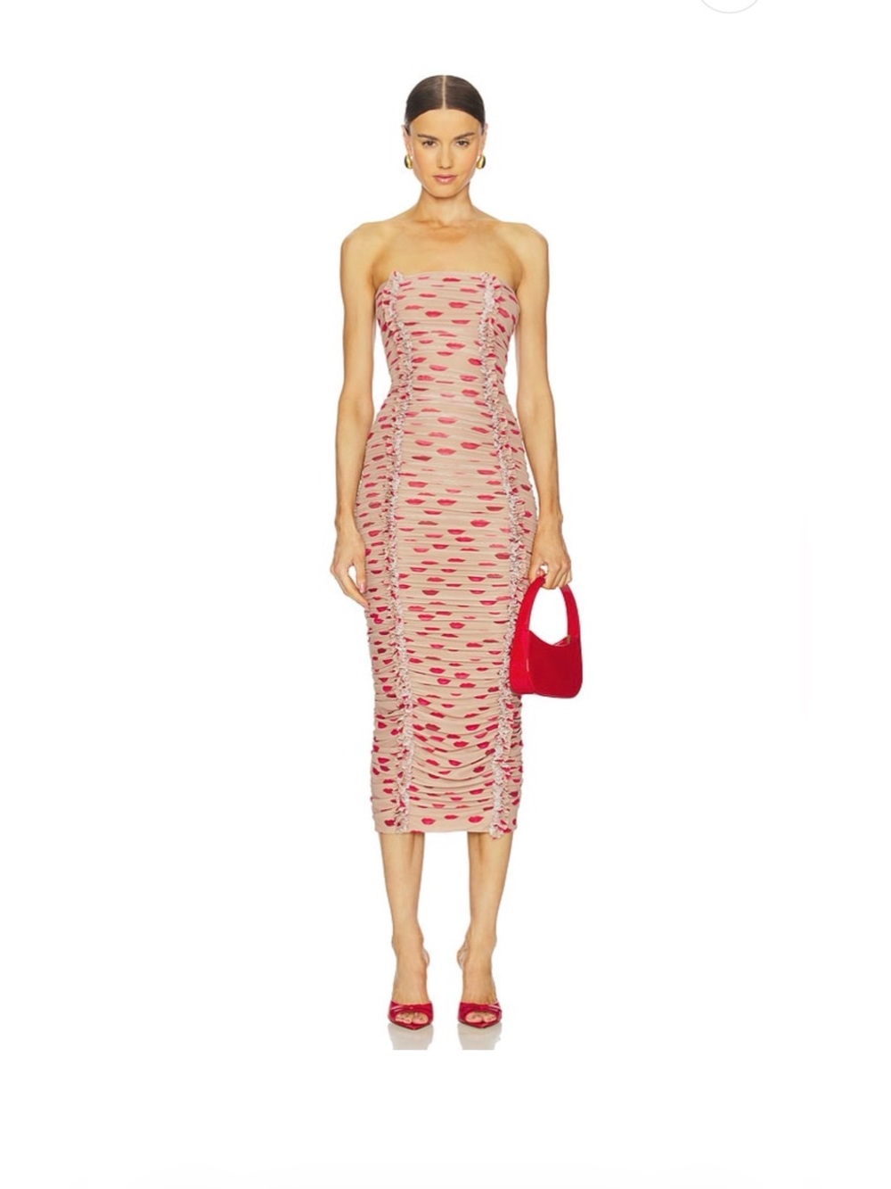 Revolve Yori Midi Dress in Almond Kiss